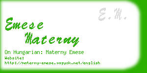 emese materny business card